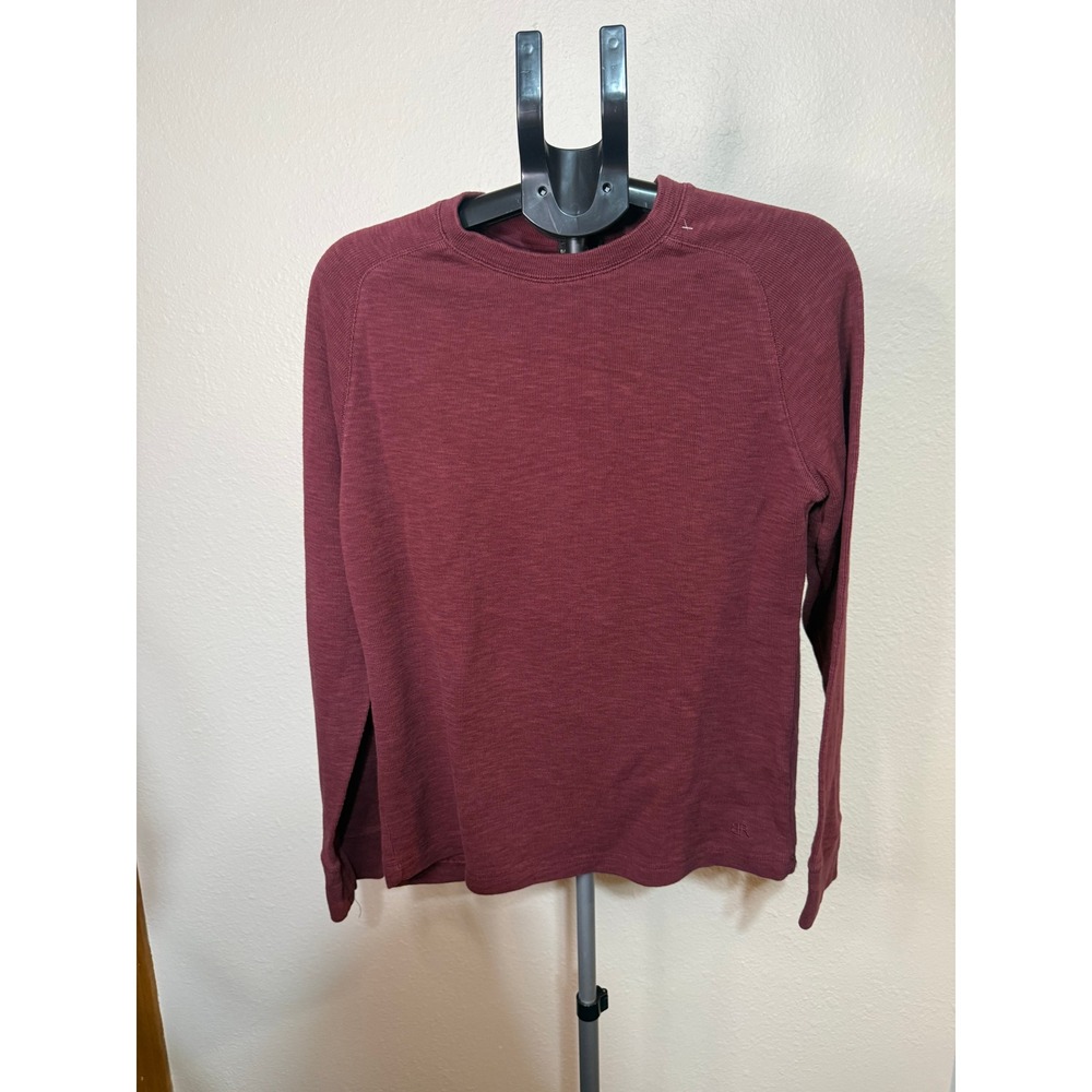 Banana Republic Mens Small Burgundy Raglan Long Sleeve Crewneck Slub Knit Top